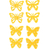 Yellow felt butterfly 6 cm, 8 pieces in a bag