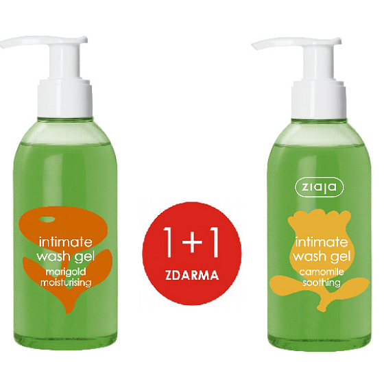 Ziaja Intima Marigold herbal preparation for intimate hygiene dispenser 200 ml + Intima Chamomile herbal preparation for intimate hygiene dispenser 200 ml, duopack