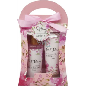 Salsa Collection Pink peony shower gel 140 ml + body lotion 110 ml, cosmetic set in a bag