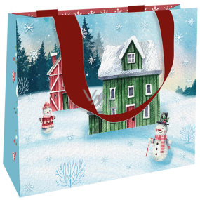 Nekupto Gift paper bag with embossing 23 x 18 cm Christmas snowmen