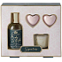 Sunkissed Relax and Bathe Signature shower gel 100 ml + sparkling bath hearts 2 x 20 g + scented candle 30 g, cosmetic set for women