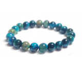 Tiger eye blue multi bracelet elastic natural stone, ball 8 mm / 16-17 cm, stone of the sun and earth, brings luck and wealth