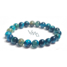 Tiger eye blue multi bracelet elastic natural stone, ball 8 mm / 16-17 cm, stone of the sun and earth, brings luck and wealth
