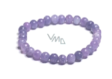 Angelit purple bracelet elastic natural stone, ball 6 mm / 16 - 17 cm, peace stone