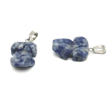 Sodalite Frog for luck pendant natural stone approx. 20 x 15 mm, communication stone