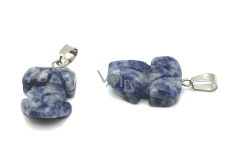 Sodalite Frog for luck pendant natural stone approx. 20 x 15 mm, communication stone