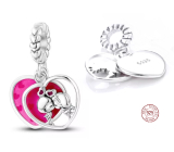 Sterling silver 925 Couple in love, 2in1 heart pendant on love bracelet