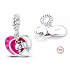 Sterling silver 925 Couple in love, 2in1 heart pendant on love bracelet
