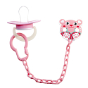 Baby Farlin Pacifier Clip Pacifier Chain Mouse Pink for babies 0+ months