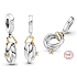 Sterling Silver 925 Wedding Rings - Happy Love, 2in1 Pendant Bracelet Love