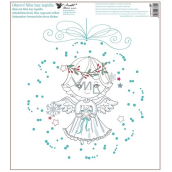 Window film Christmas Angel with wreath, blue 30 x 33,5 cm