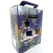 Sweet Home Cotton flower aroma diffuser with sticks for gradual release of fragrance 100 ml + scented candle in tin box 110 g, gift set