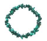 Malachite bracelet elastic chopped natural stone 19 cm, wishing stone