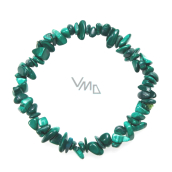 Malachite bracelet elastic chopped natural stone 19 cm, wishing stone