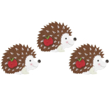 Felt hedgehog on a clip 8 cm 3 pieces