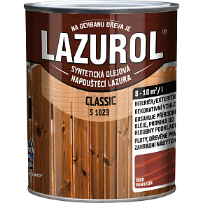 Lazurol Classic S1023 thin-layer wood staining glaze with oil content, 0080 mahogany, 750 ml