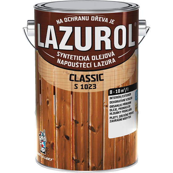 Lazurol Classic S1023 thin-film wood stain with oil content, 0080 mahogany, 4 l