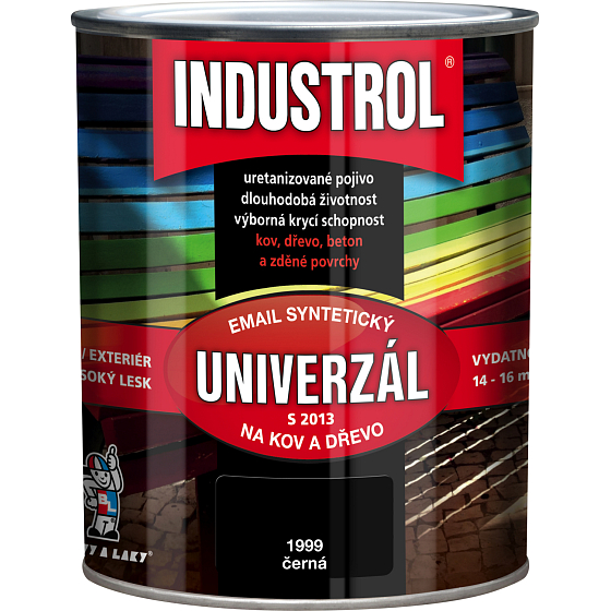 Industrol S2013 universal gloss topcoat for metal and wood, 1999 black, 600 ml