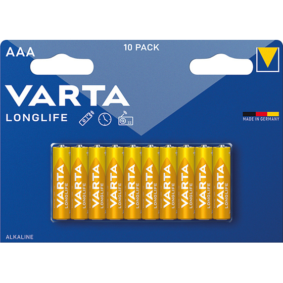Varta Longlife AAA Alkaline Batteries, 10 pcs