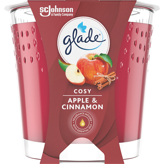 Glade Scented Candle Cosy Apple & Cinnamon, 129 g