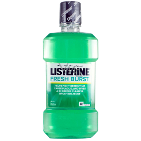 Listerine Freshburst antiseptic mouthwash reduces dental plaque by 500 ml