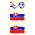 Arch Tattoo decals for face and body Slovakia flag 1 motif