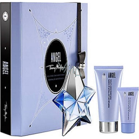 Thierry Mugler Angel perfumed water for women 25 ml + body lotion 100 ml + shower gel 30 ml + body cream 10 ml, gift set