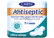 Carin Antiseptic Ultra Wings sanitary pads with wings with an active oxygen content of 9 pieces