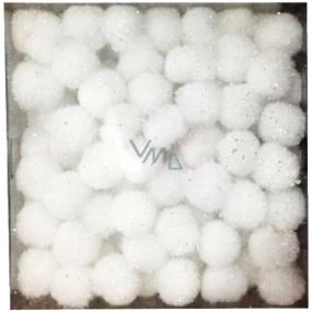 Cotton balls with glitter 1 cm, 15 g
