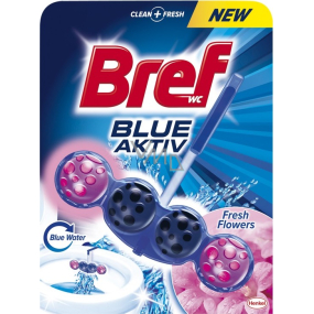 Bref Blue Aktiv Fresh Flowers WC block for hygienic cleanliness and freshness of your toilet, colors the water to a blue shade of 50 g