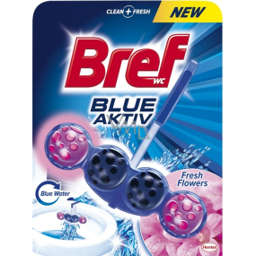 Bref Blue Aktiv Fresh Flowers WC block for hygienic cleanliness and freshness of your toilet, colors the water to a blue shade 50 g