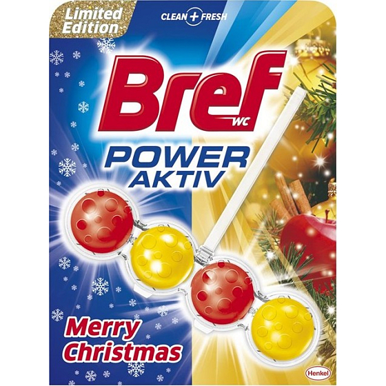 Bref Power Aktiv 4 Formula Merry Christmas red-yellow WC block 50 g