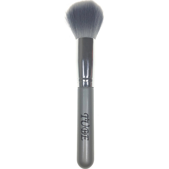 Cosmetic brush with synthetic bristles for powder grey and silver 16,5 cm 30450