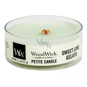 WoodWick Sweet Lime Gelato - Sweet ice cream scented candle with wooden wick petite 31 g