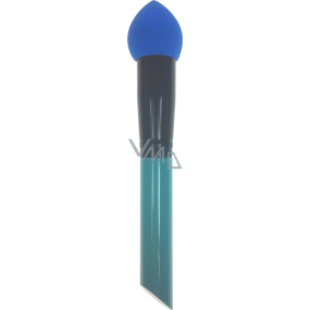 Cosmetic brush with foam sponge blue-black handle 16 cm 30350-03