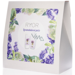 Ryor Lavender care shower gel 200 ml + body lotion 300 ml + towel 30 x 50 cm, cosmetic set