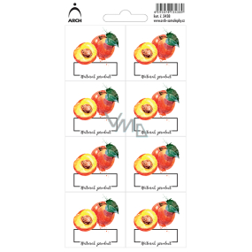 Arch Jar stickers Peaches Natural product 8 labels
