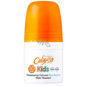 Calypso Kids Colored Blue SPF50 blue waterproof roll-on suntan lotion for children 50 ml