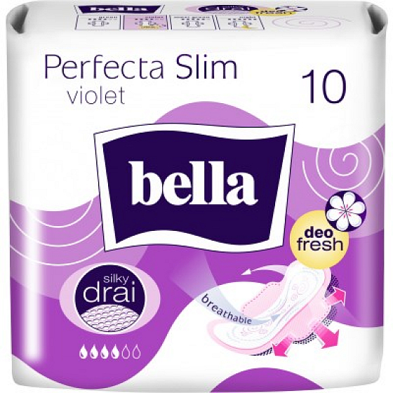 Bella Perfecta Slim Violet ultra-thin sanitary pads with wings 10 pieces