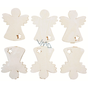 Wooden angel on a peg 6 cm 6 pieces