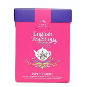 English Tea Shop Bio Super fruit loose tea 80 g + wooden measuring cup with buckle