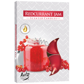 Bispol Aura Redcurrant Jam - Red currant scented tea candles 6 pieces