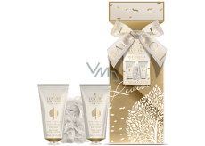 Grace Cole Warm Vanilla & Sweet Almond cleansing gel 100 ml + body lotion 100 ml + cleansing sponge, cosmetic set for women