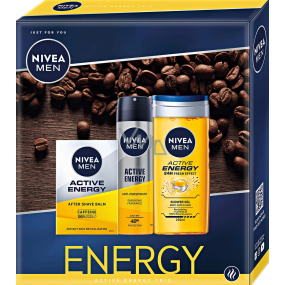 Nivea Men Active Energy aftershave 100 ml + shower gel 250 ml + antiperspirant spray 150 ml, cosmetic set for men