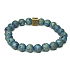 Lava blue plated with royal mantra Om, bracelet elastic natural stone, ball 8 mm / 16-17 cm, born of the four elements