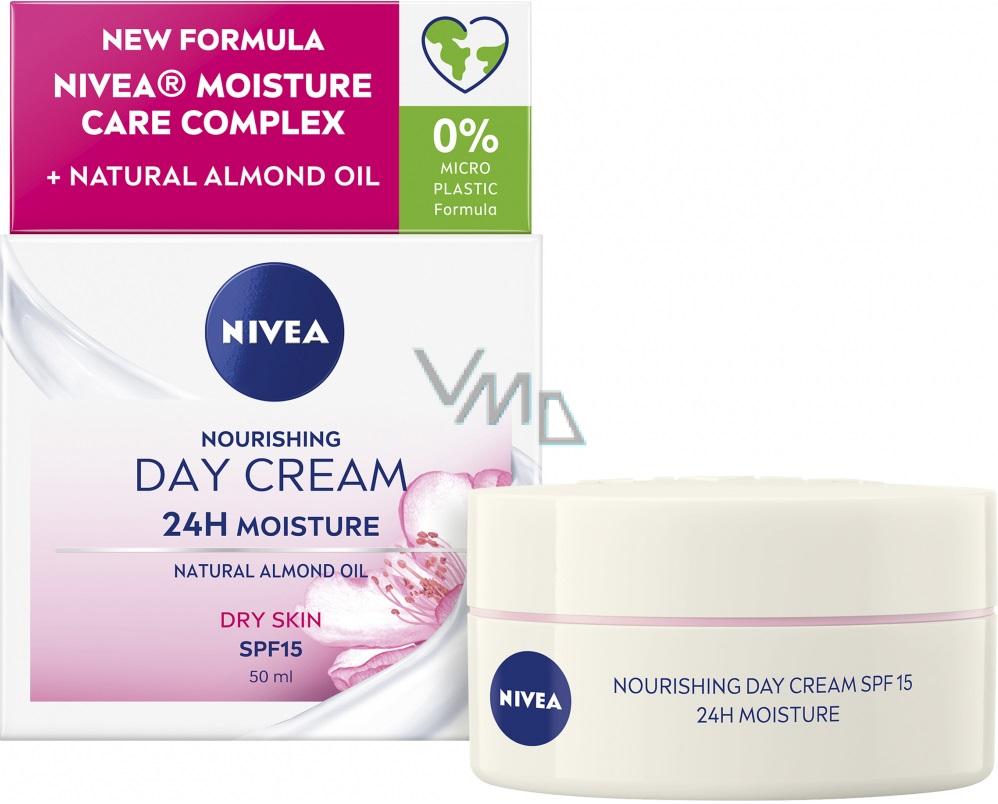 Nivea 24h Moisture SPF15 nourishing day cream for dry to sensitive skin