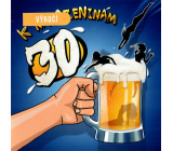 Nekupto card Anniversary 30 years 150 x 150 mm Birthday beer