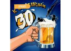 Nekupto card Anniversary 30 years 150 x 150 mm Birthday beer