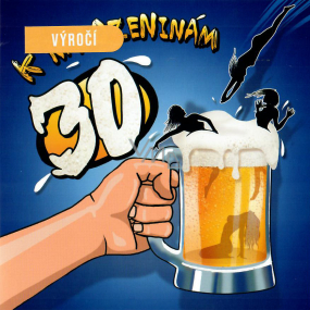 Nekupto card Anniversary 30 years 150 x 150 mm Birthday beer
