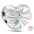 Sterling silver 925 Heart with dazzling bow, love bead on bracelet